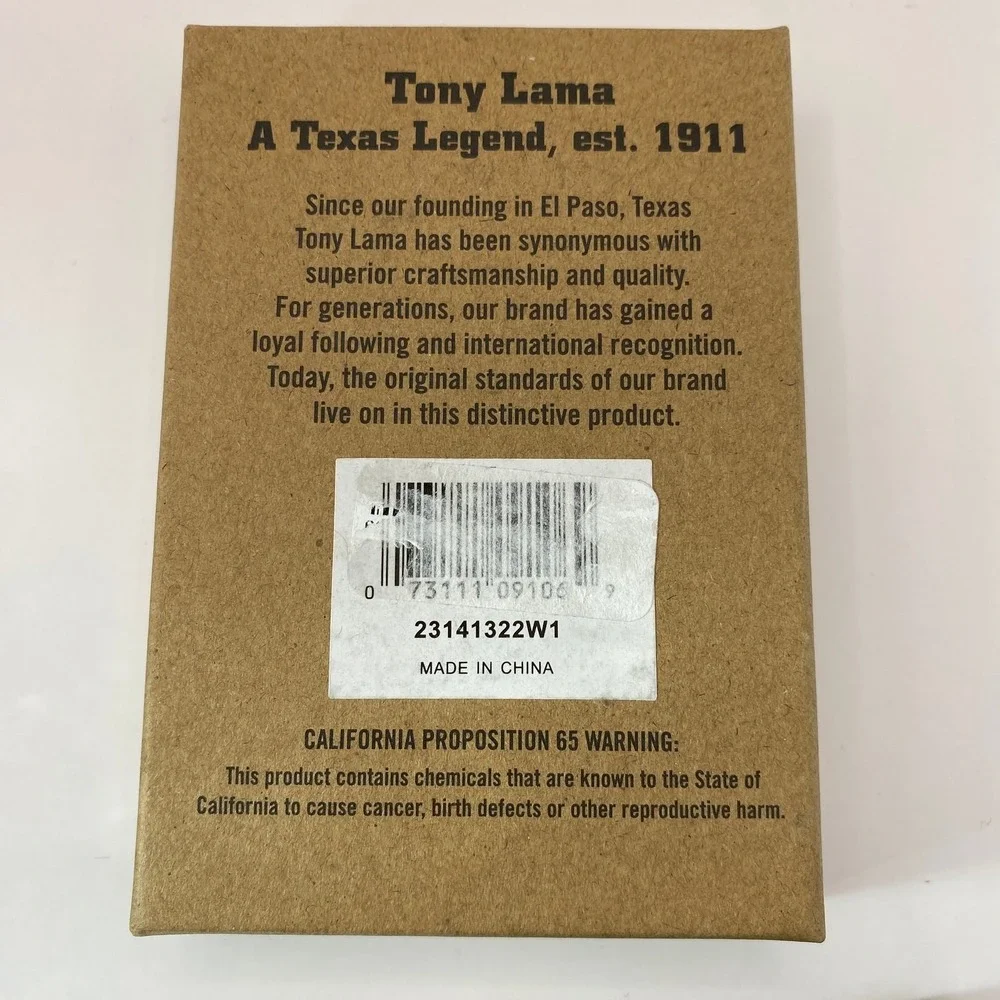 Tony Lama Men's RFID Trifold Wallet Brown Leather Rodeo Western NIB
